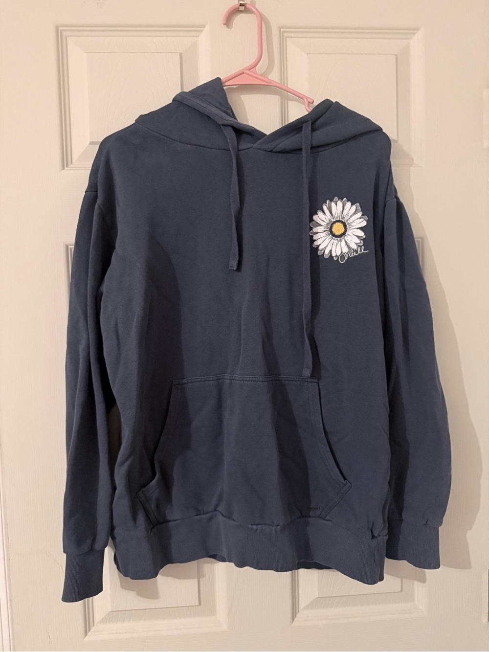 O'Neill Navy Crewneck Hoodie with White Daisy Graphic